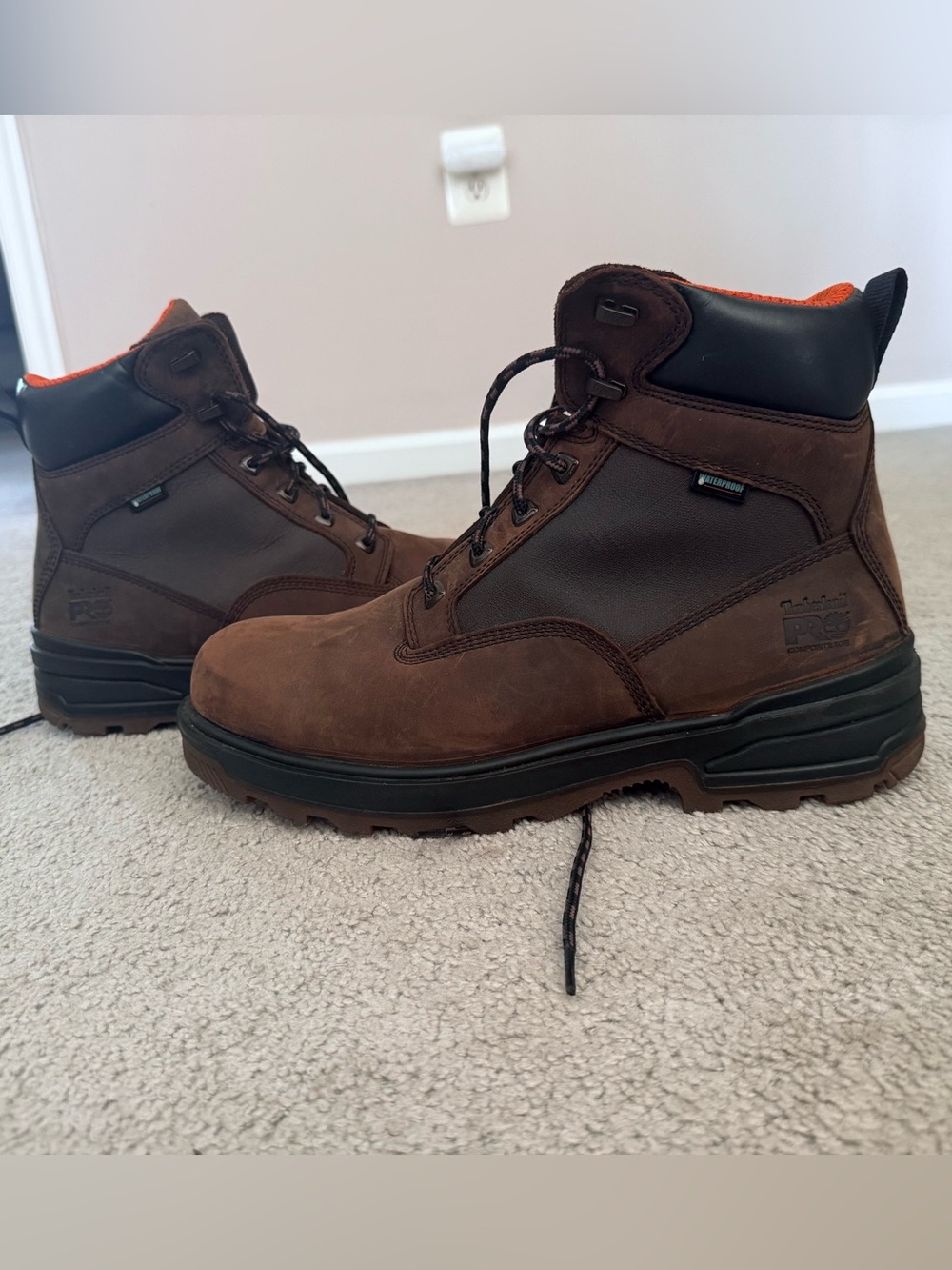 Timberland PRO Men’s 11W Waterproof Leather Work Boots Brown NEW NWOB ReBOTL